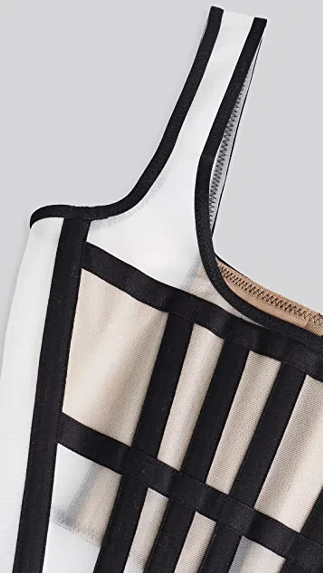 Dion Lee Spacer Knit Corset Top Cream Size 4 for rent on The Volte - main image