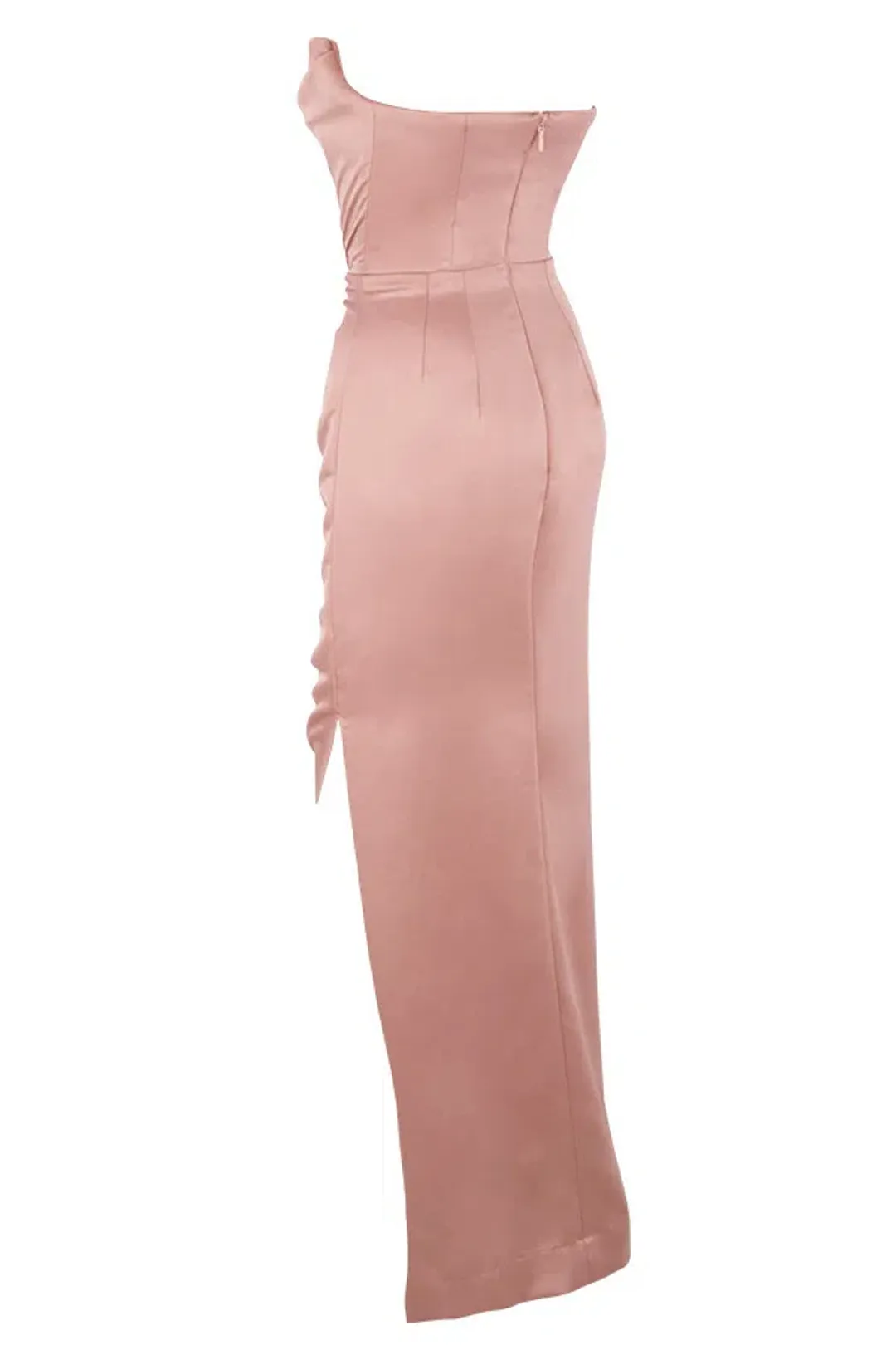 House of CB Adrienne Satin Strapless Gown Blush Size 6 for rent on The Volte - main image