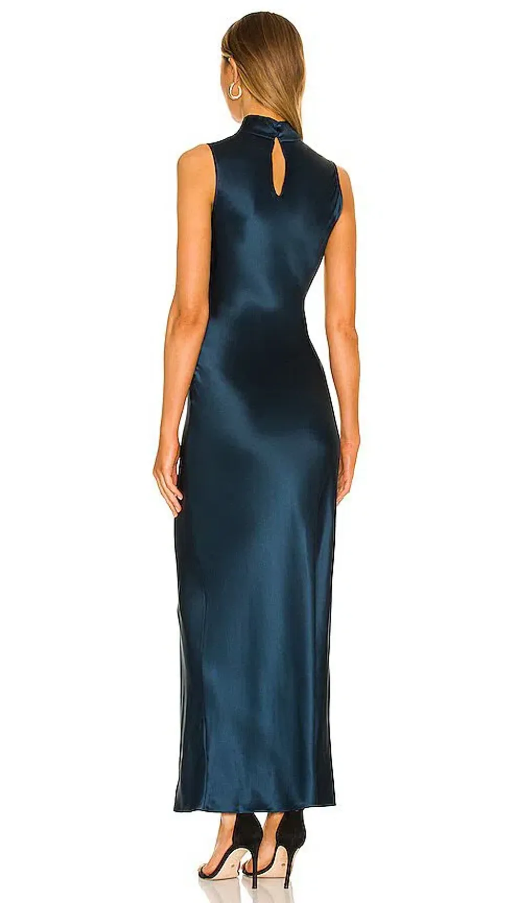 Navy Blue Satin floor length maxi Dress - Size 0 (Veronica Beard, Kura Satin Dress) for rent on The Volte - main image