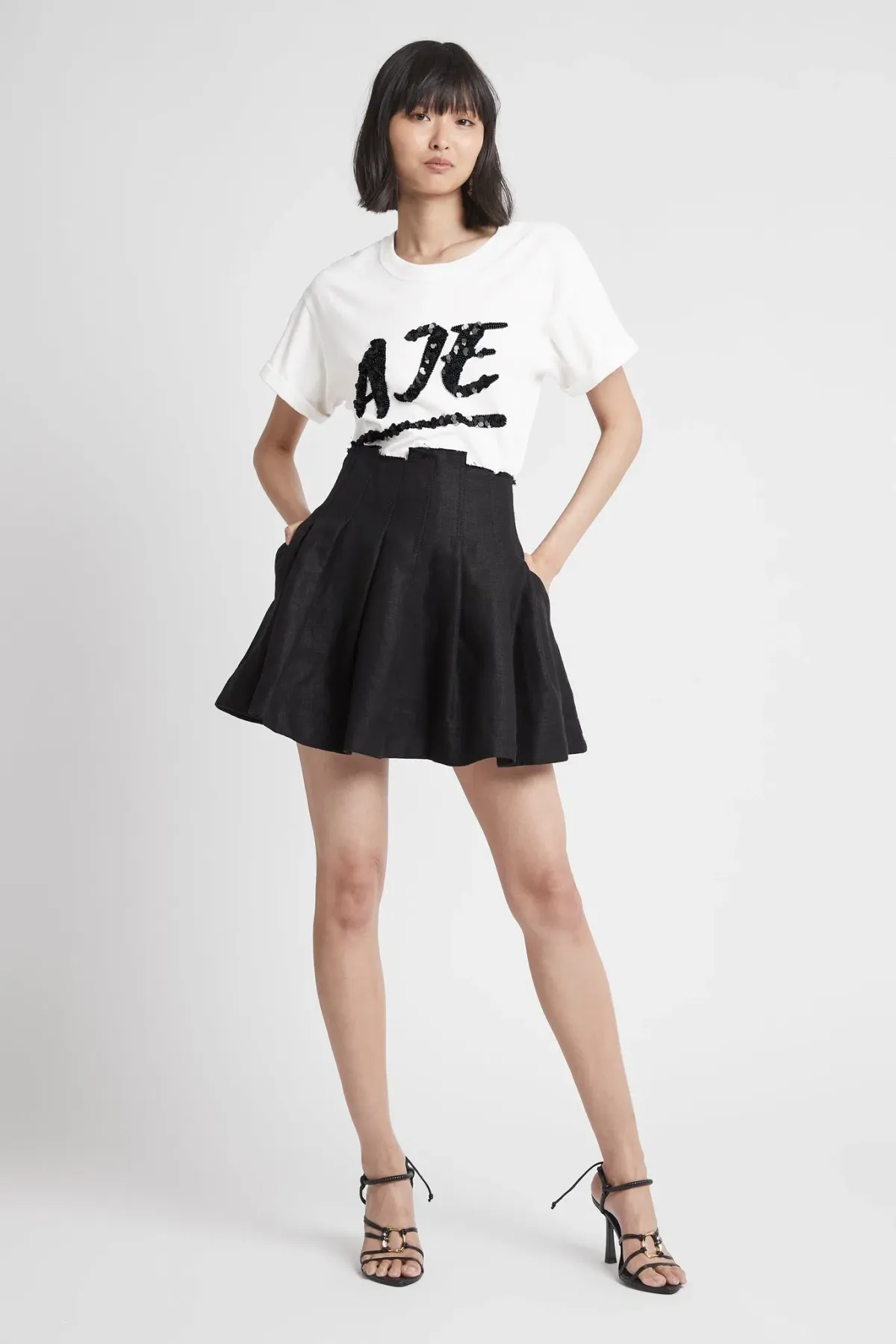 Aje Byblos Mini Skirt Black Size 8 for rent on The Volte - main image
