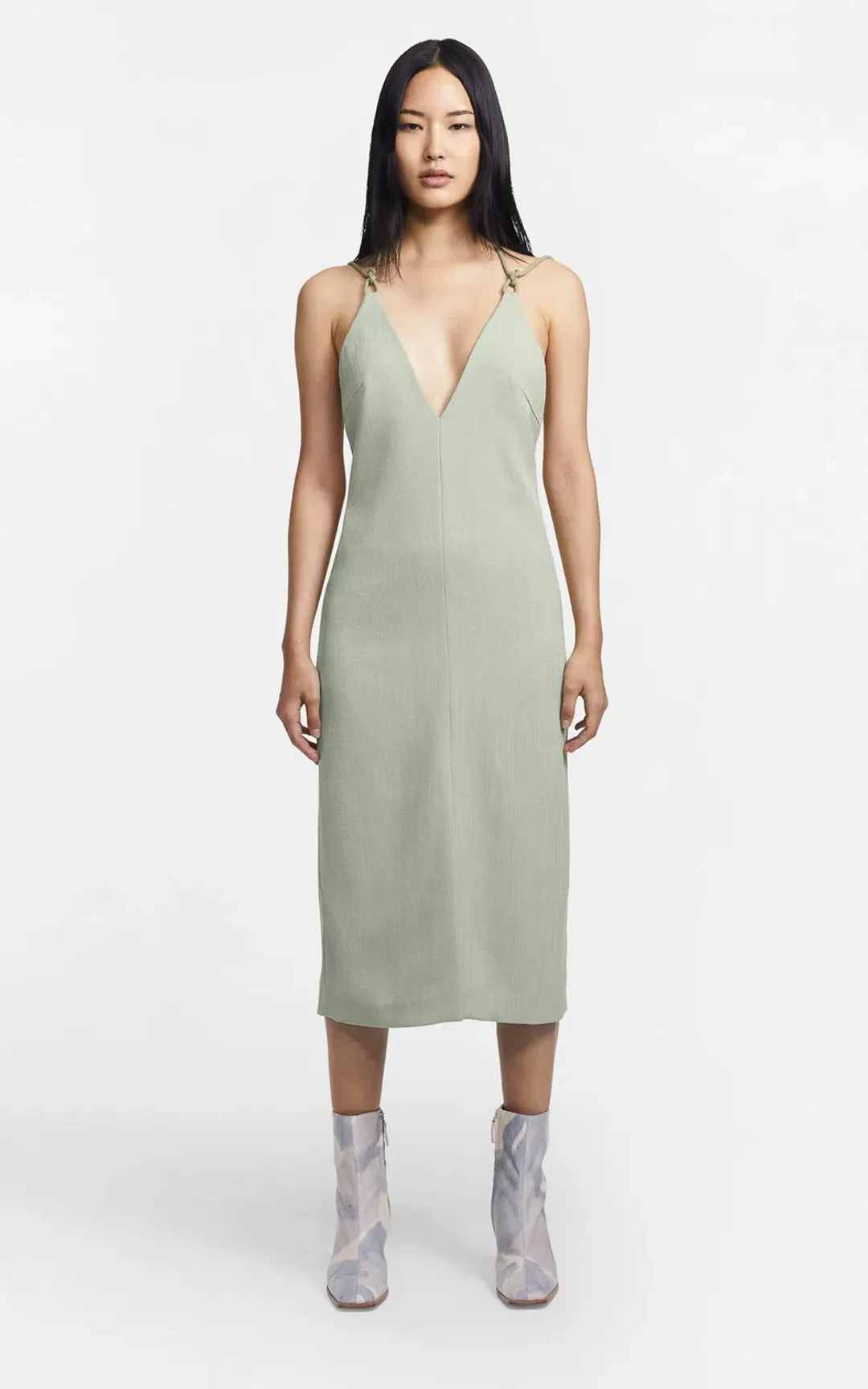 Dion Lee Macrame Slip Dress Green Size 8 for rent on The Volte - main image