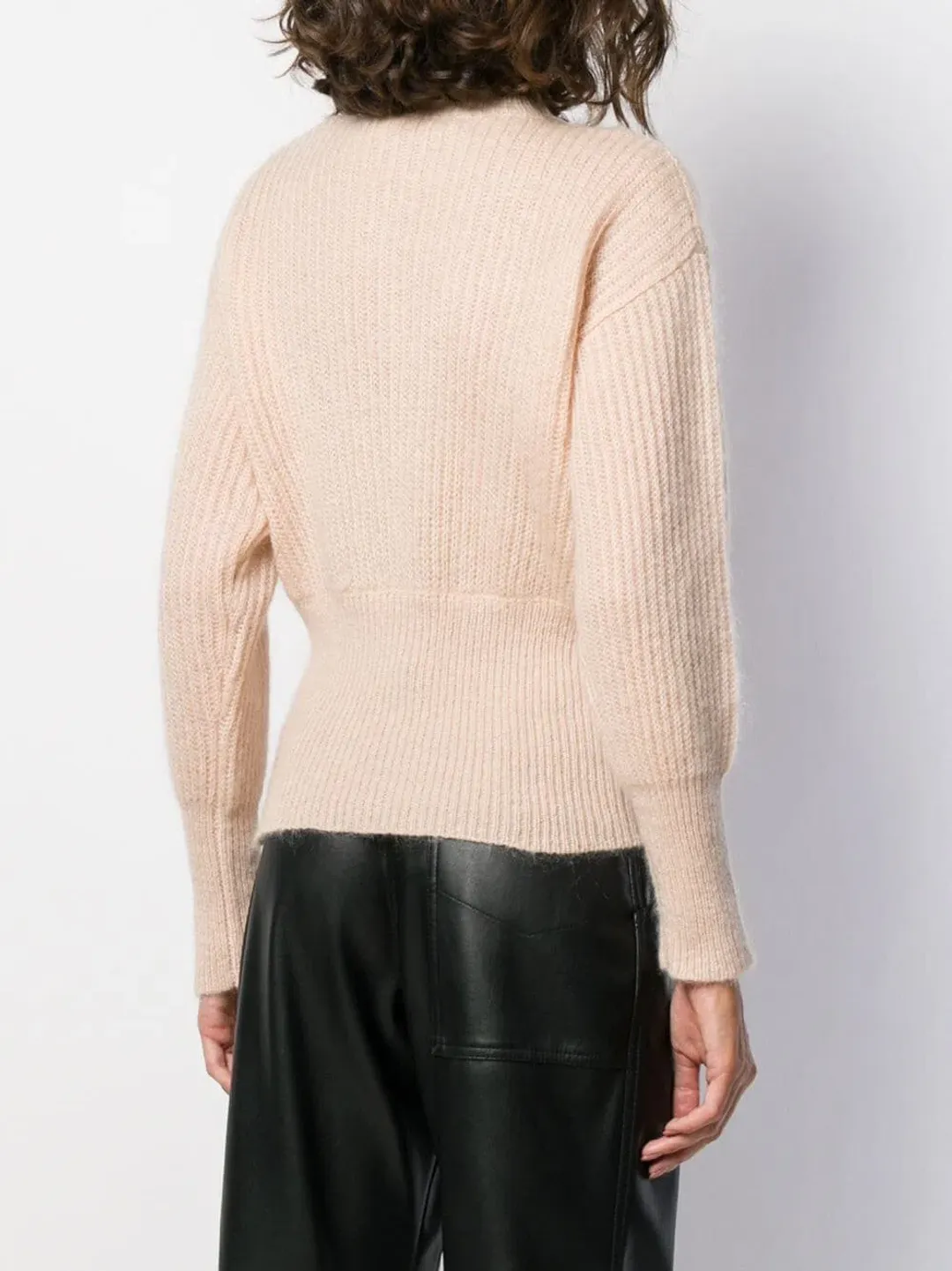 Zimmermann Bow Embellished Ribbed Mohair Blend Turtleneck Sweater Blush Size 0 / AU 8 for rent on The Volte - main image
