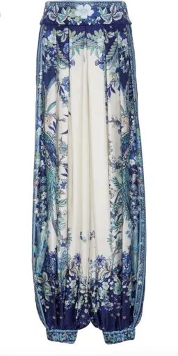 Zimmermann Glassy Pleated Silk Twill Harem Pants Print Size 3 / AU 14 for rent on The Volte - image 4