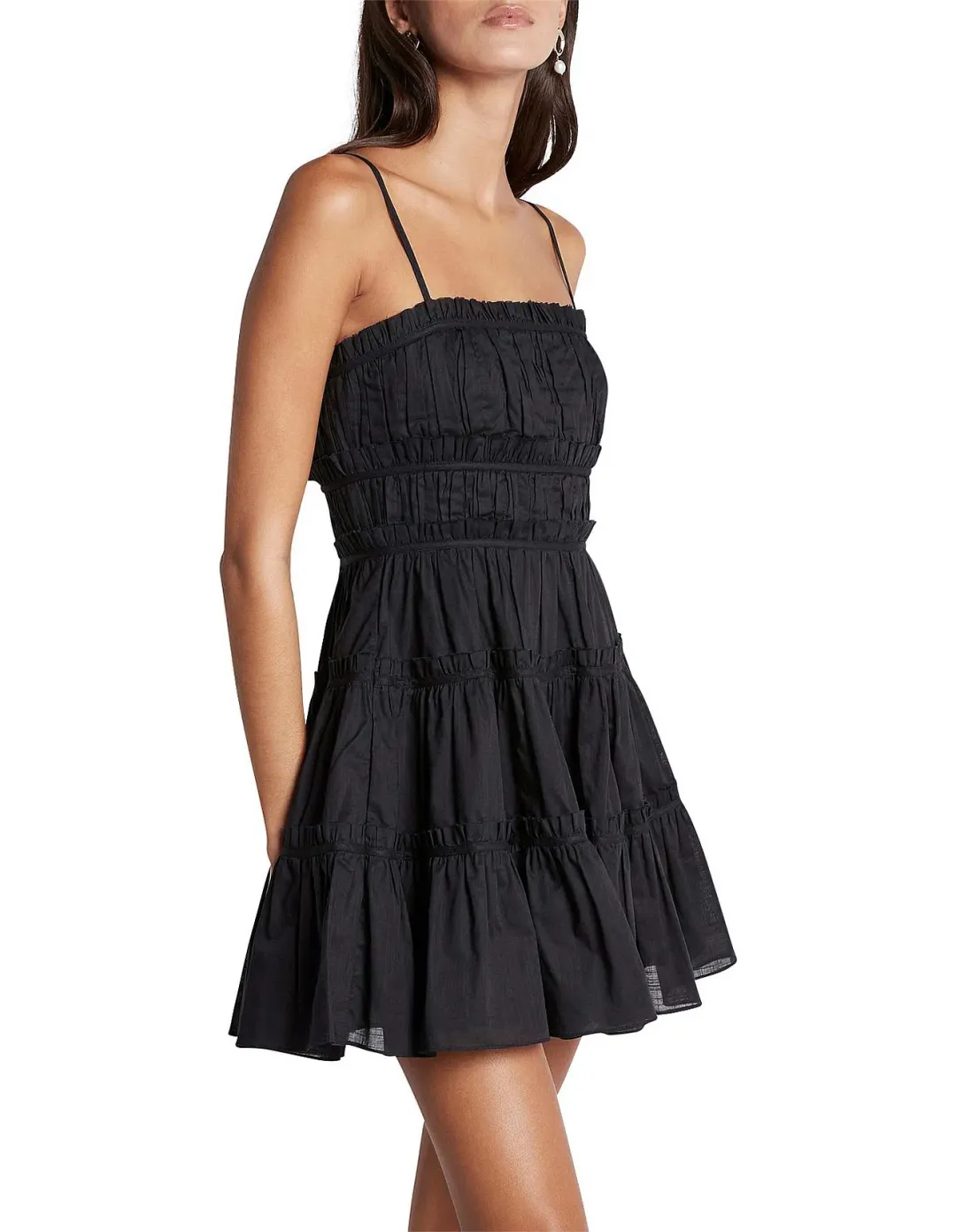 Aje Breathless Mini Dress Black Size 12 for rent on The Volte - main image