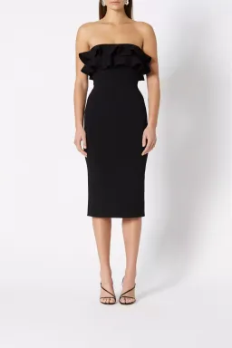Scanlan Theodore Crepe Knit Strapless Dress Black Size 6 for rent on The Volte - image 2
