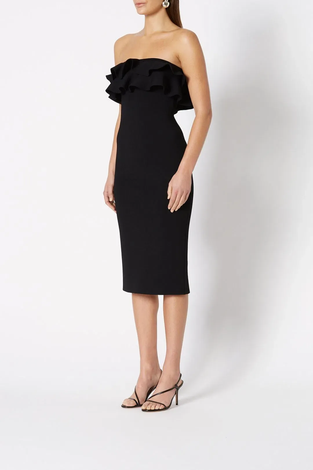 Scanlan Theodore Crepe Knit Strapless Dress Black Size 6 for rent on The Volte - main image