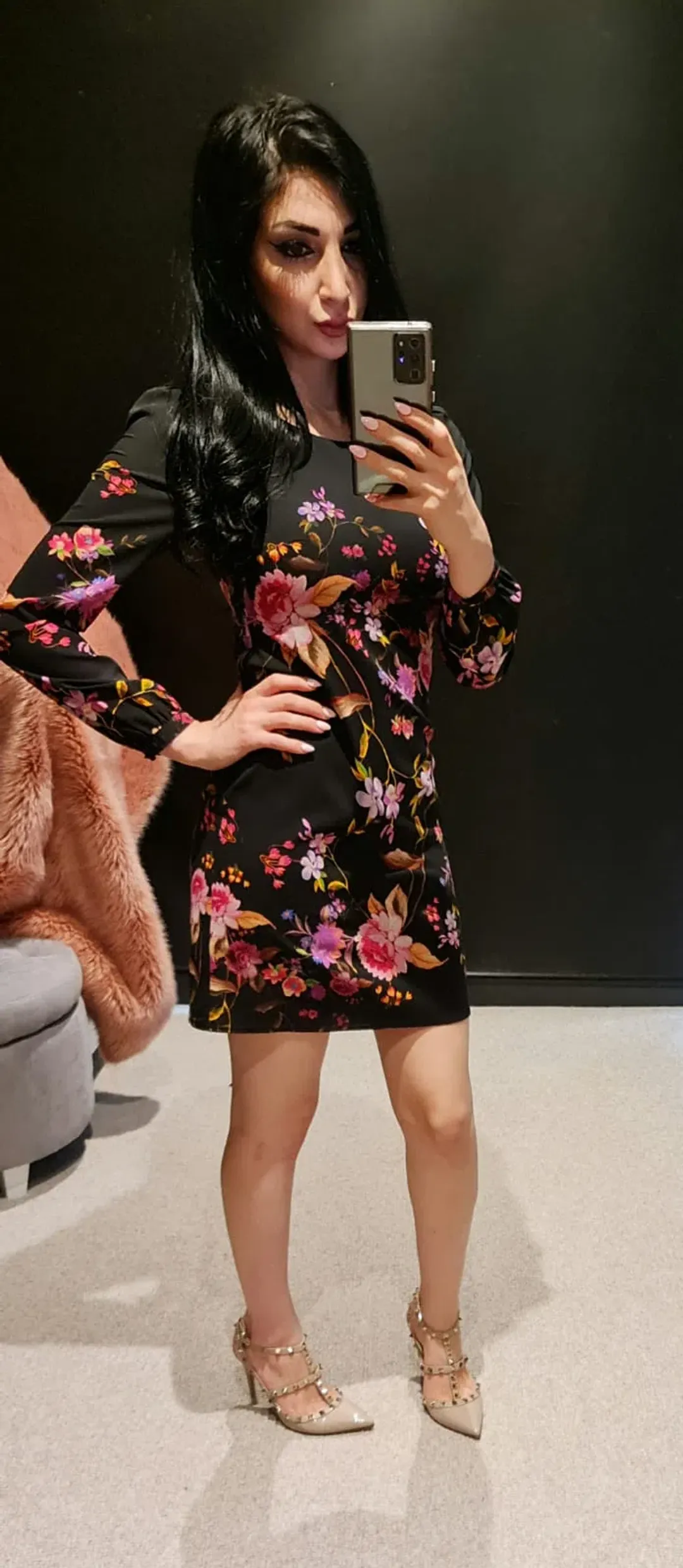 Alannah Hill Dress Black Floral Print Size 6 for rent on The Volte - main image