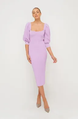 Sheike Bonnie Knit Midi Dress Lilac Purple Size 6 for rent on The Volte - image 1
