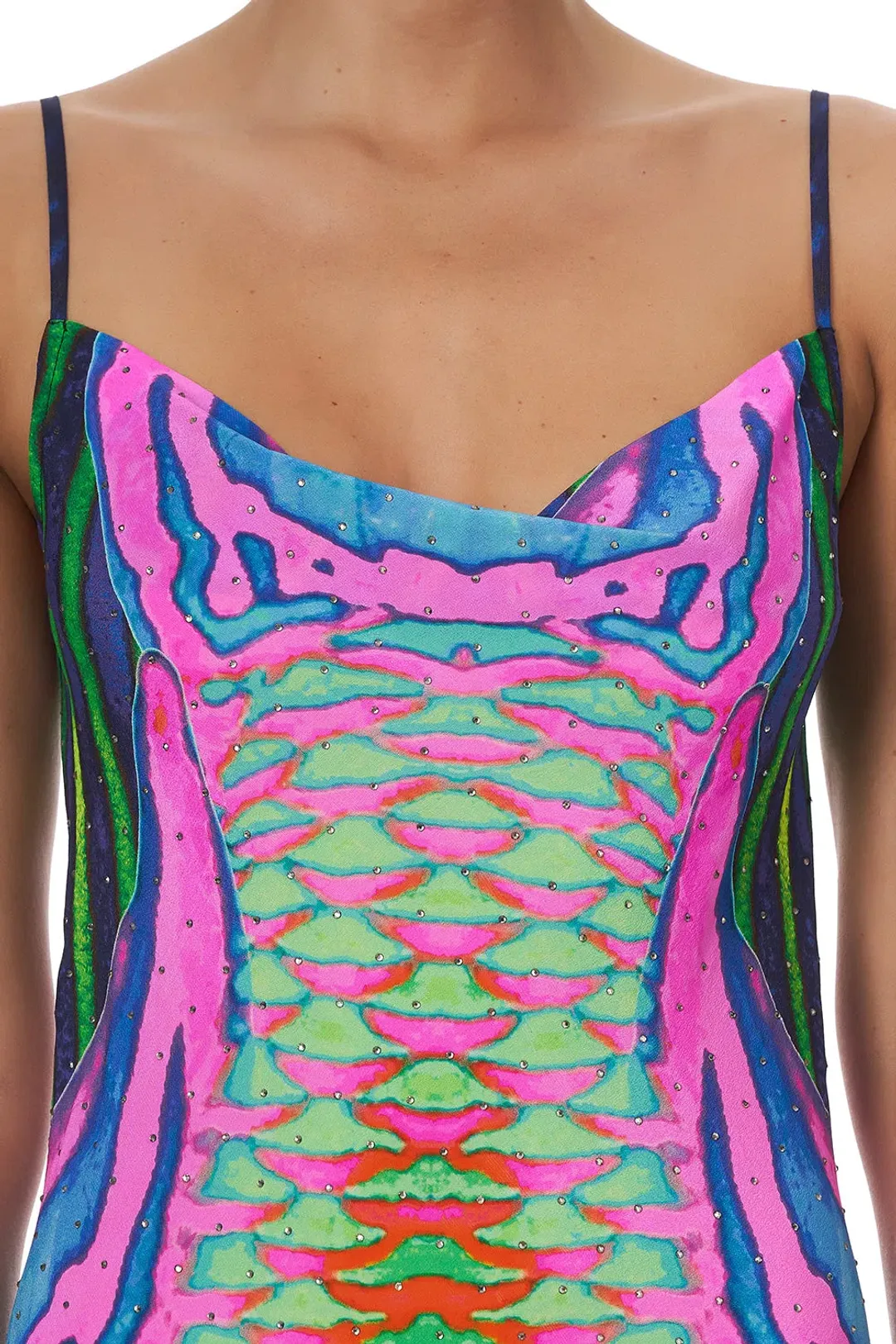 Camilla Poseidons Poison Long Bias Slip Dress Print Size 10 for rent on The Volte - main image