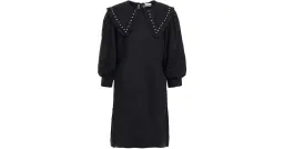Ganni Studded Linen Mini Dress Black Size 8 for rent on The Volte - image 3