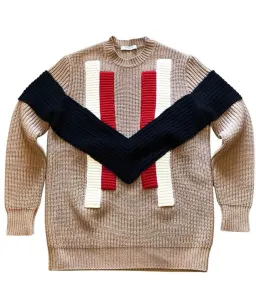 Givenchy Wool & Cashmere V-Detail Sweater Beige Size 8 for rent on The Volte - image 1