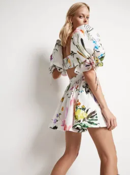 Aje Drift Puff Sleeve Mini Dress Print Size 10 for rent on The Volte - image 4