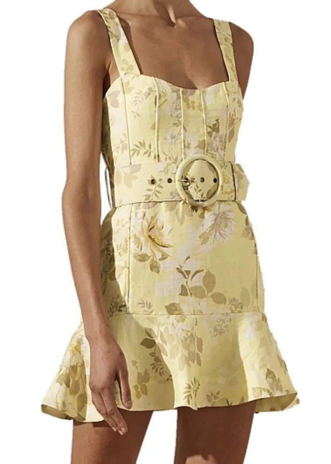 Shona Joy Martina Fit and Flare Mini Dress with Belt Print Size 8  for rent on The Volte - main image