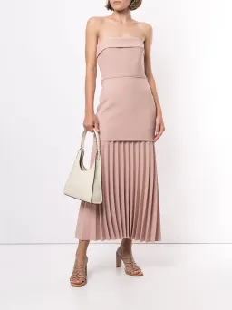 Dion Lee Linear Crepe Pleat Midi Dress Prink Size 8  for rent on The Volte - image 3