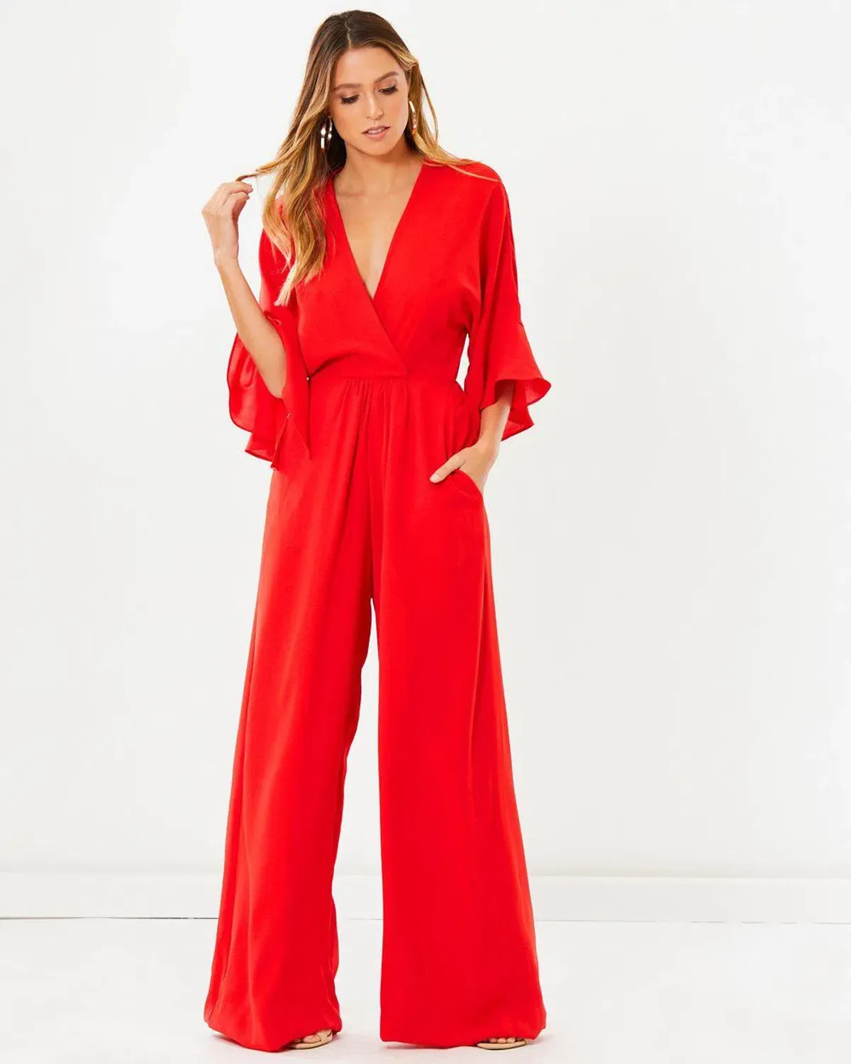 Tussah Marta Jumpsuit Red Size 8 for rent on The Volte - main image
