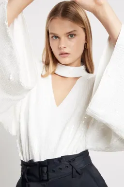 Sass and Bide Tell Me Tonight Top White Sequin Size 8 for rent on The Volte - image 4