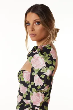 Alessandra Rich Ruffled Floral Print Silk Taffeta Mini Dress Print Size 8 for rent on The Volte - image 5