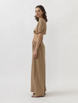 Christopher Esber Rolled Up Tee Dress in Tan Nude Size 8 for rent on The Volte - image 2