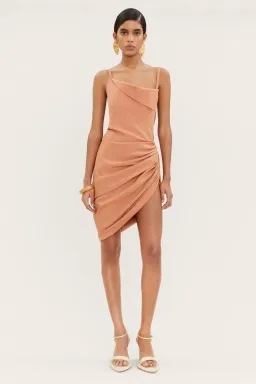 Jacquemus La Robe Saudade in Terracota Brown Size 8 for rent on The Volte - image 1