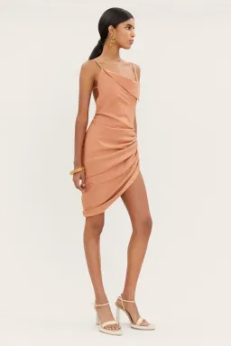 Jacquemus La Robe Saudade in Terracota Brown Size 8 for rent on The Volte - image 2