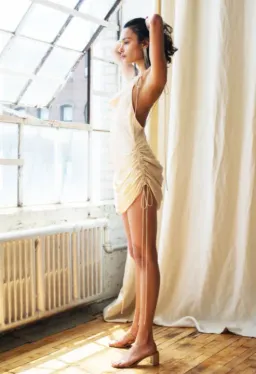 Orseund Iris Drawstring Dress Cream Size S for rent on The Volte - image 3