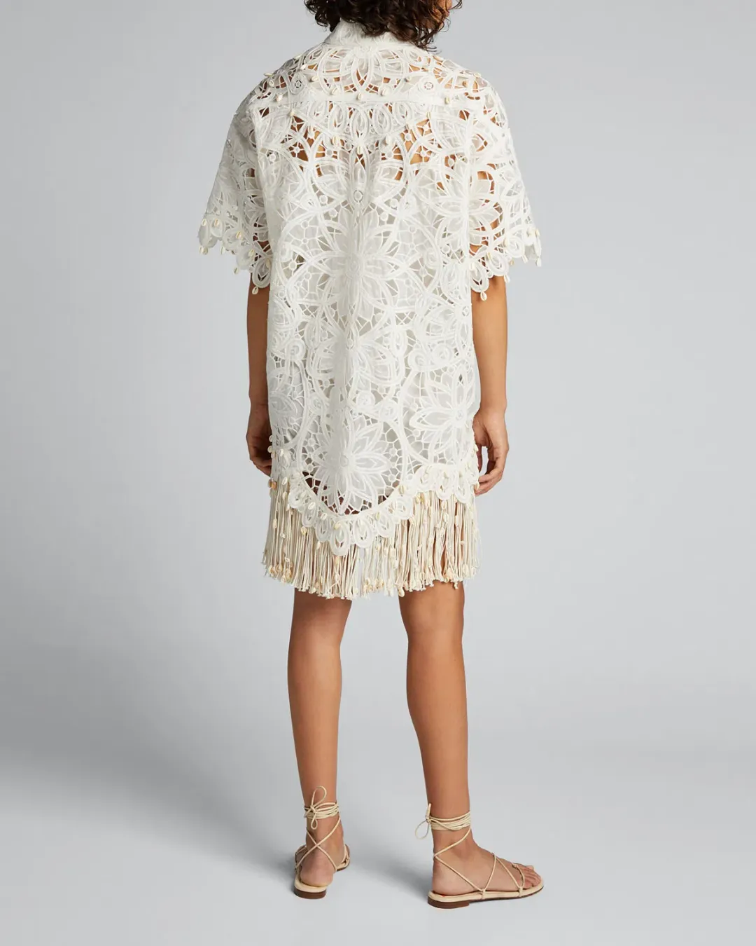 Zimmermann Wavelength Shirt Dress Ivory Size 0 / AU 8 for rent on The Volte - main image