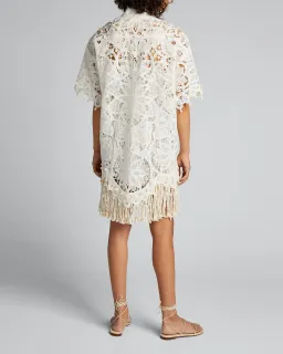 Zimmermann Wavelength Shirt Dress Ivory Size 0 / AU 8 for rent on The Volte - image 2