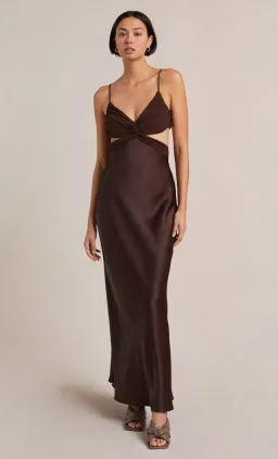 Bec and Bridge Nadia Twist Dress Brown Size 6 for rent on The Volte - image 1