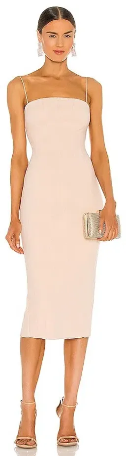 MISHA Irisa Midi Dress Nude Size 6/XS for rent on The Volte - image 2