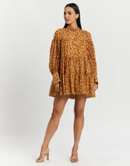 Shona Joy Arizona Tiered Mini Dress Print Size 14  for rent on The Volte - image 1