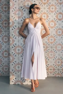 Scanlan Theodore Parachute Cotton Strappy Dress in Lilac Purple Size 6  for rent on The Volte - image 7