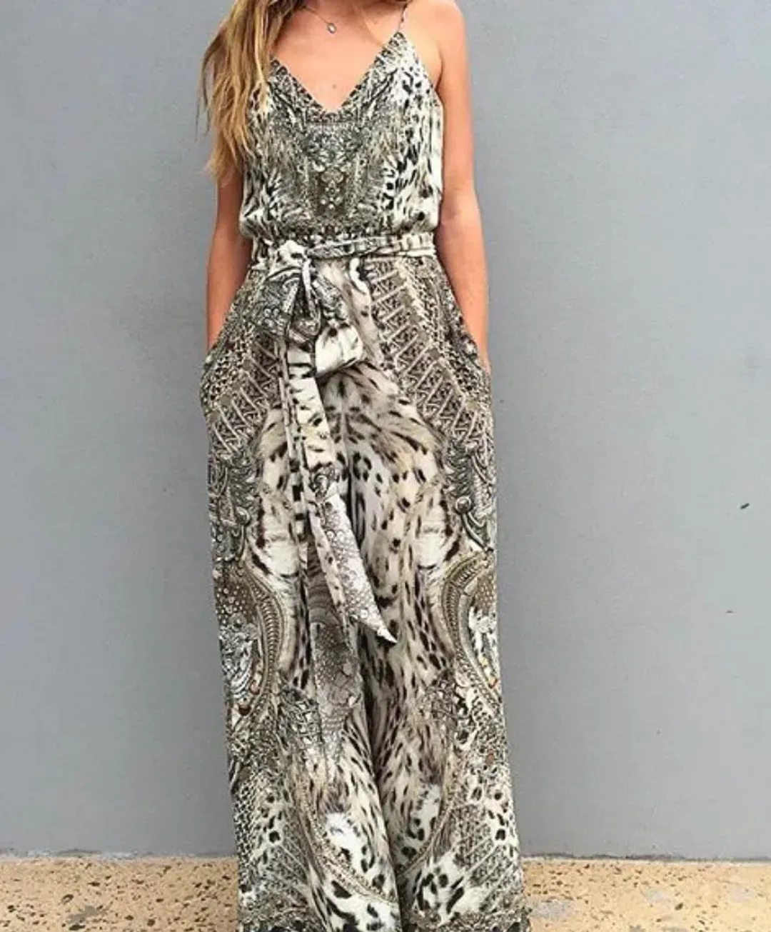 Camilla Espiritu Wide Leg Jumpsuit Print Size 1  for rent on The Volte - main image