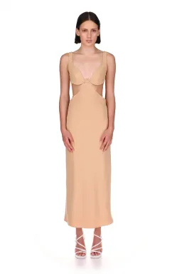 Nicola Finetti  Vivienne Dress Camel Size 6 for rent on The Volte - image 1