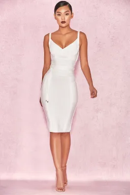 House of CB Belice Tie Waist Bandage Midi Dress White Size 6 for rent on The Volte - image 1