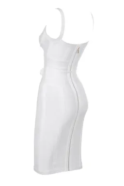 House of CB Belice Tie Waist Bandage Midi Dress White Size 6 for rent on The Volte - image 5