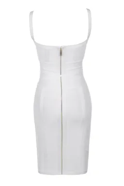 House of CB Belice Tie Waist Bandage Midi Dress White Size 6 for rent on The Volte - image 6