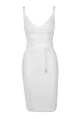 House of CB Belice Tie Waist Bandage Midi Dress White Size 6 for rent on The Volte - image 4