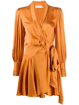 Zimmermann Silk Wrap Mini Dress Orange Mango Size 0P / AU 6 for rent on The Volte - image 3