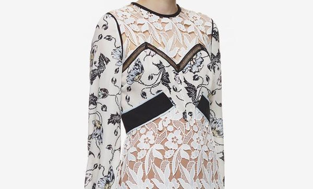 Self Portrait White Swallow Guipure Dress Size 12 for rent on The Volte - main image