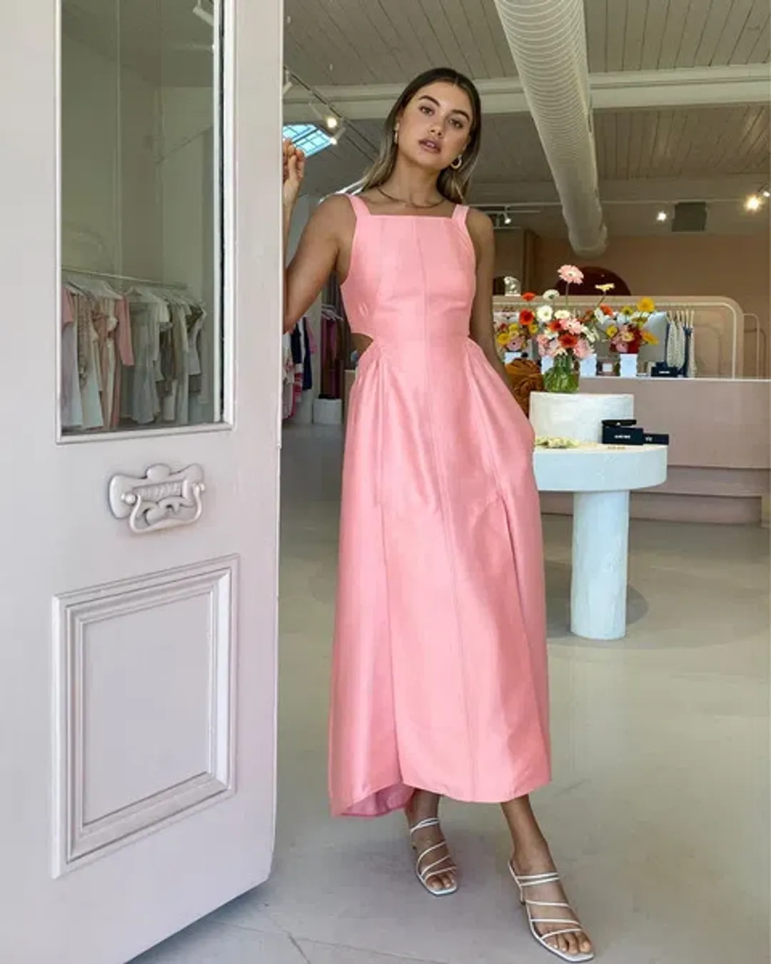Camilla and Marc Claudia Sleeveless Dress Pink Size 6 for rent on The Volte - main image