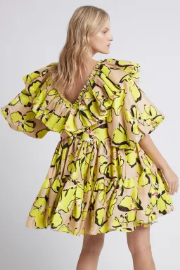 Aje Pelicano Citris Bloom Mini Dress Print Size 8 for rent on The Volte - image 3