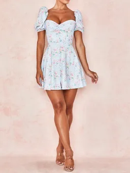 House Of CB Aria Mini Sundress Blue Floral Size S / Au 8 for rent on The Volte - image 1