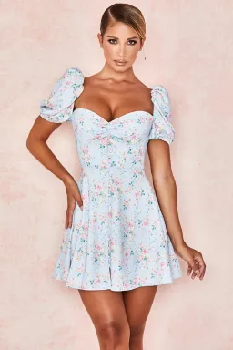 House Of CB Aria Mini Sundress Blue Floral Size S / Au 8 for rent on The Volte - image 2