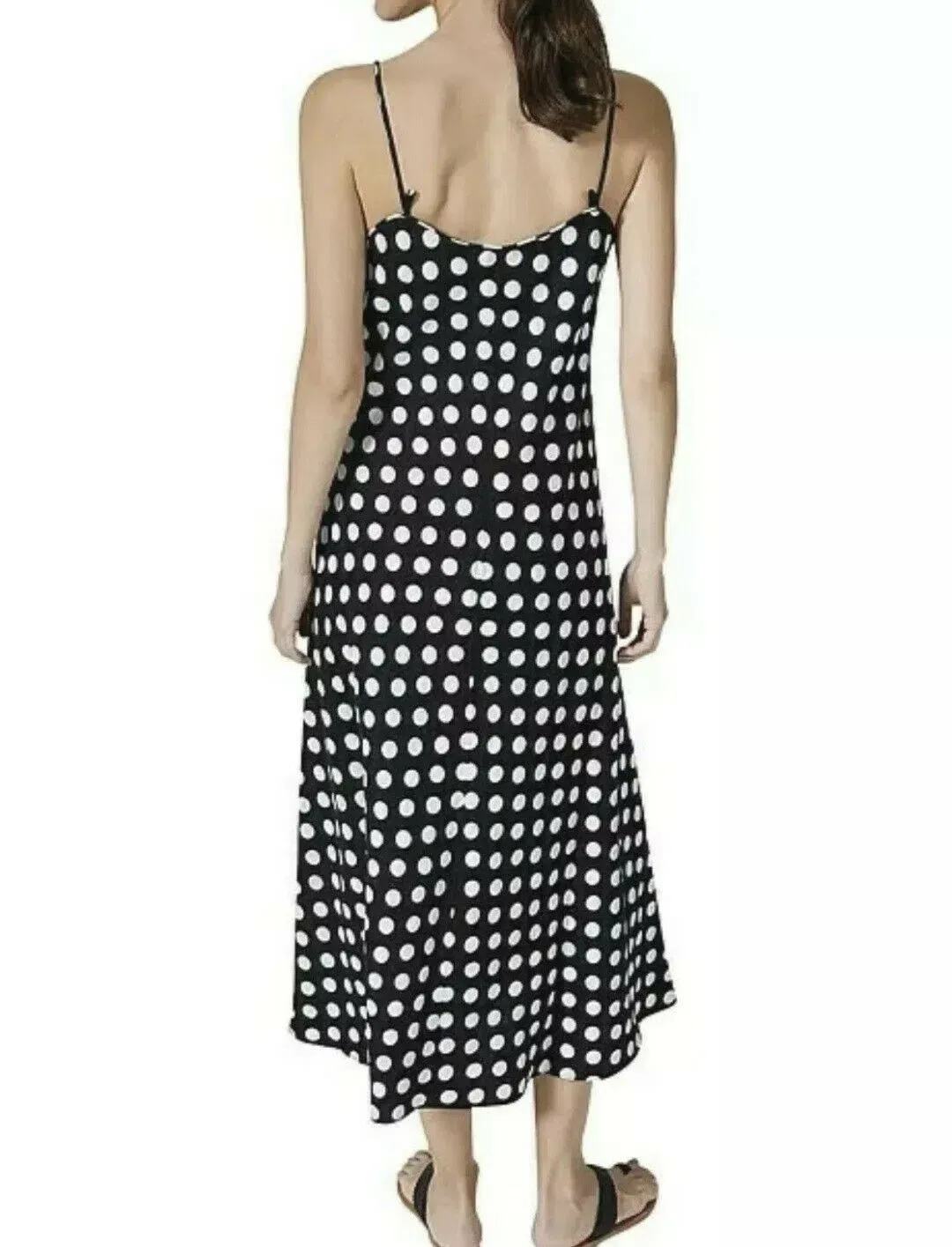Country Road Polka Dot Linen Slip Dress Print Size 8 for rent on The Volte - main image