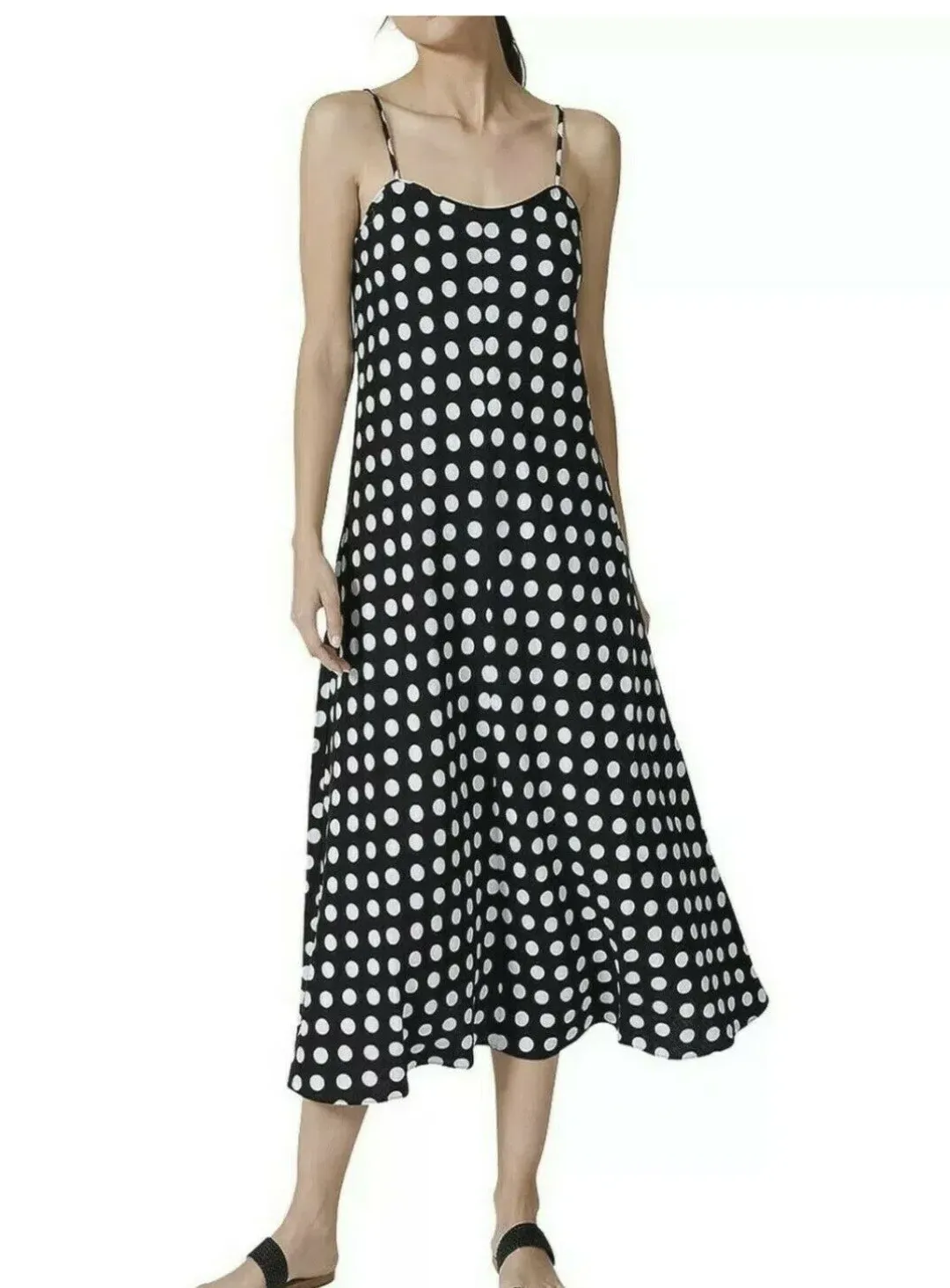 Country Road Polka Dot Linen Slip Dress Print Size 8 for rent on The Volte - main image