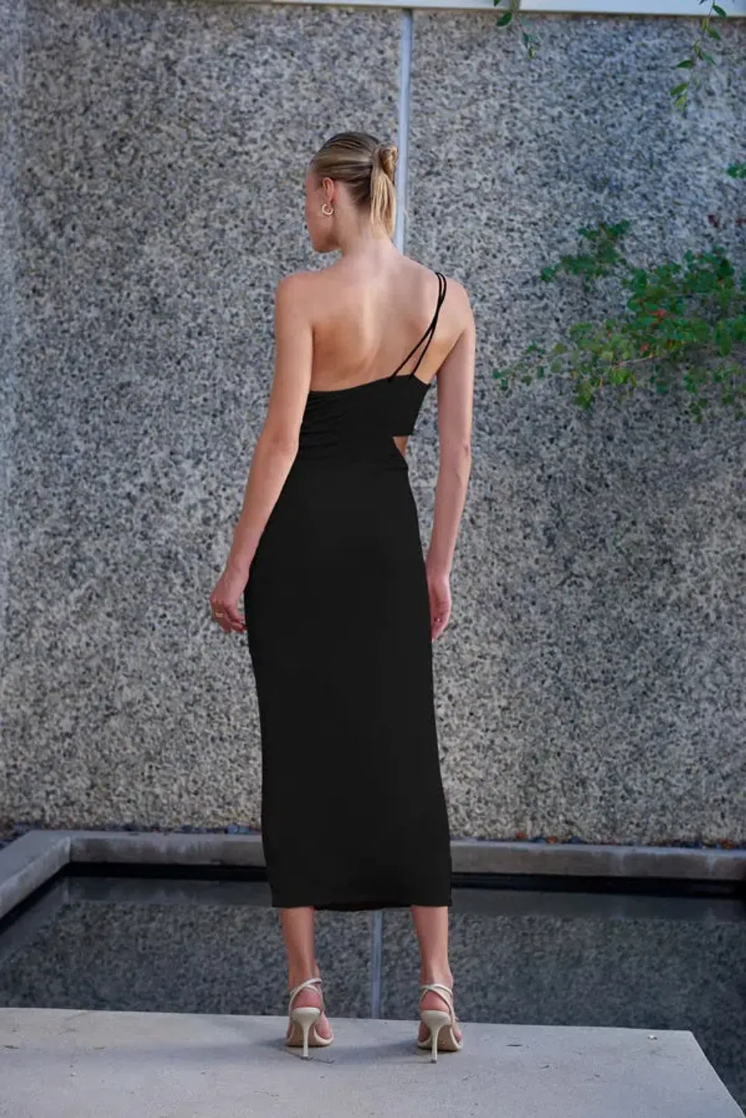 MISHA Bernette Midi Dress Black Size 6/XS for rent on The Volte - main image