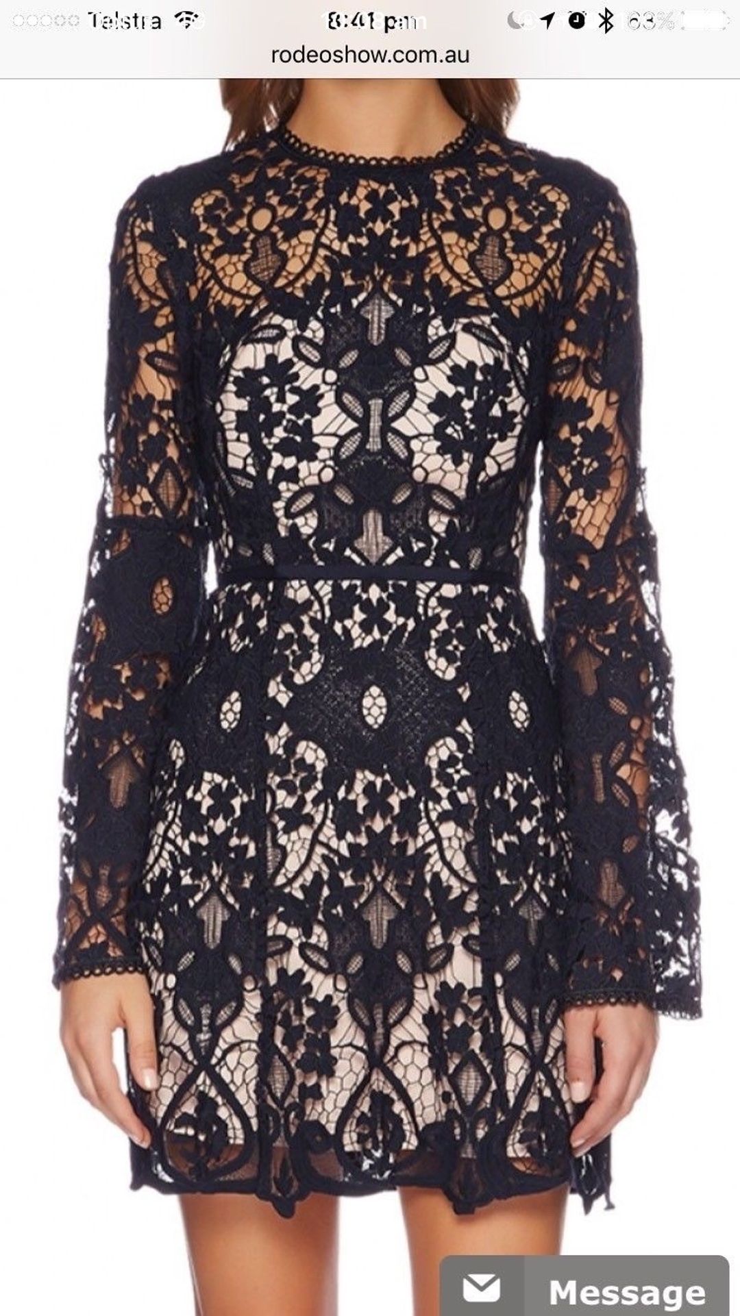 Rodeo Show Navy Trinity Lace Dress for rent on The Volte - main image