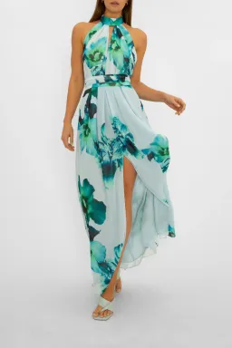 Carla Zampatti Blue Mid Summer Night Dream Gown Print Size 6 for rent on The Volte - image 1