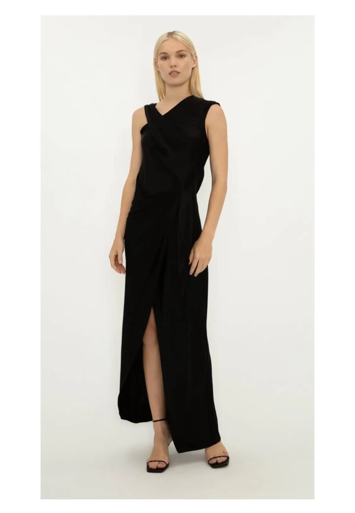 Bianca Spender Satin Crepe Deviation Gown Black Size 6 for rent on The Volte - main image