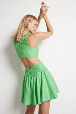 Aje Introspect Cut Out Mini Dress Green Size 6 for rent on The Volte - image 3